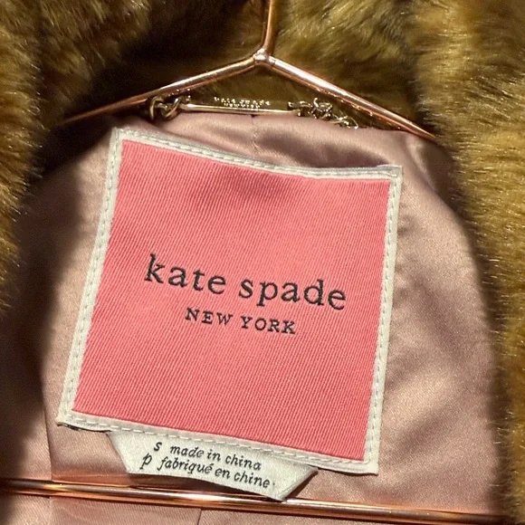 kate spade Rich Brown Faux Fur Teddy Jacket - Picture 2 of 2